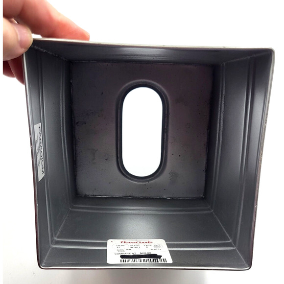 Paradigm Chrome Tissue Box Cover Made in India 5x5x5.5" NEW with Tag - Picture 6 of 8